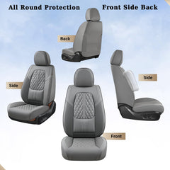 Coverado package includes front and rear seat covers with manual