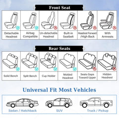Coverado packaging includes two front seat covers for simple setup.