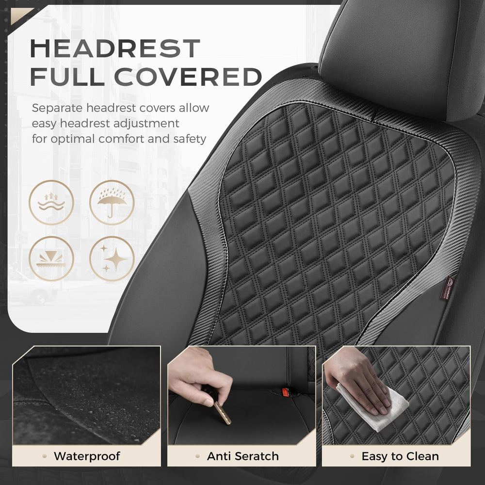 Coverado rear seat one-piece cover provides full protection on family trips.