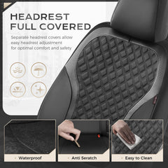 Coverado rear seat one-piece cover provides full protection on family trips.
