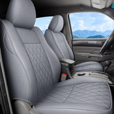 Coverado Tacoma full set seat covers on a double cab, snug fit and protection.