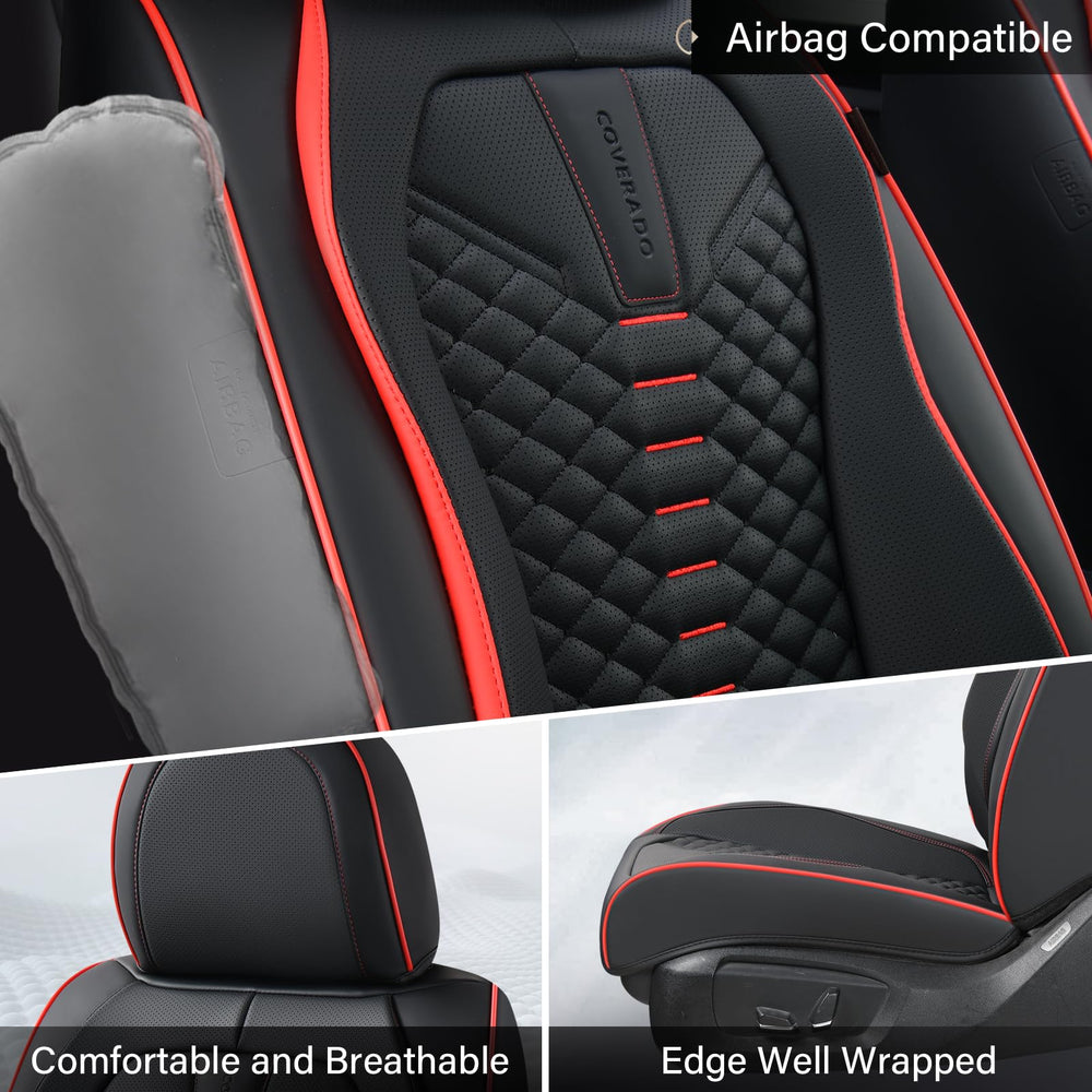 Coverado universal-fit car seat covers adaptable to most vehicles
