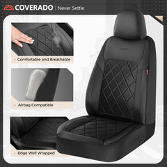 Coverado universal-fit-front-seat demonstrates broad compatibility across most cars.