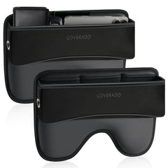 Coverado universal gap filler installed in SUV between seat and console for organized space