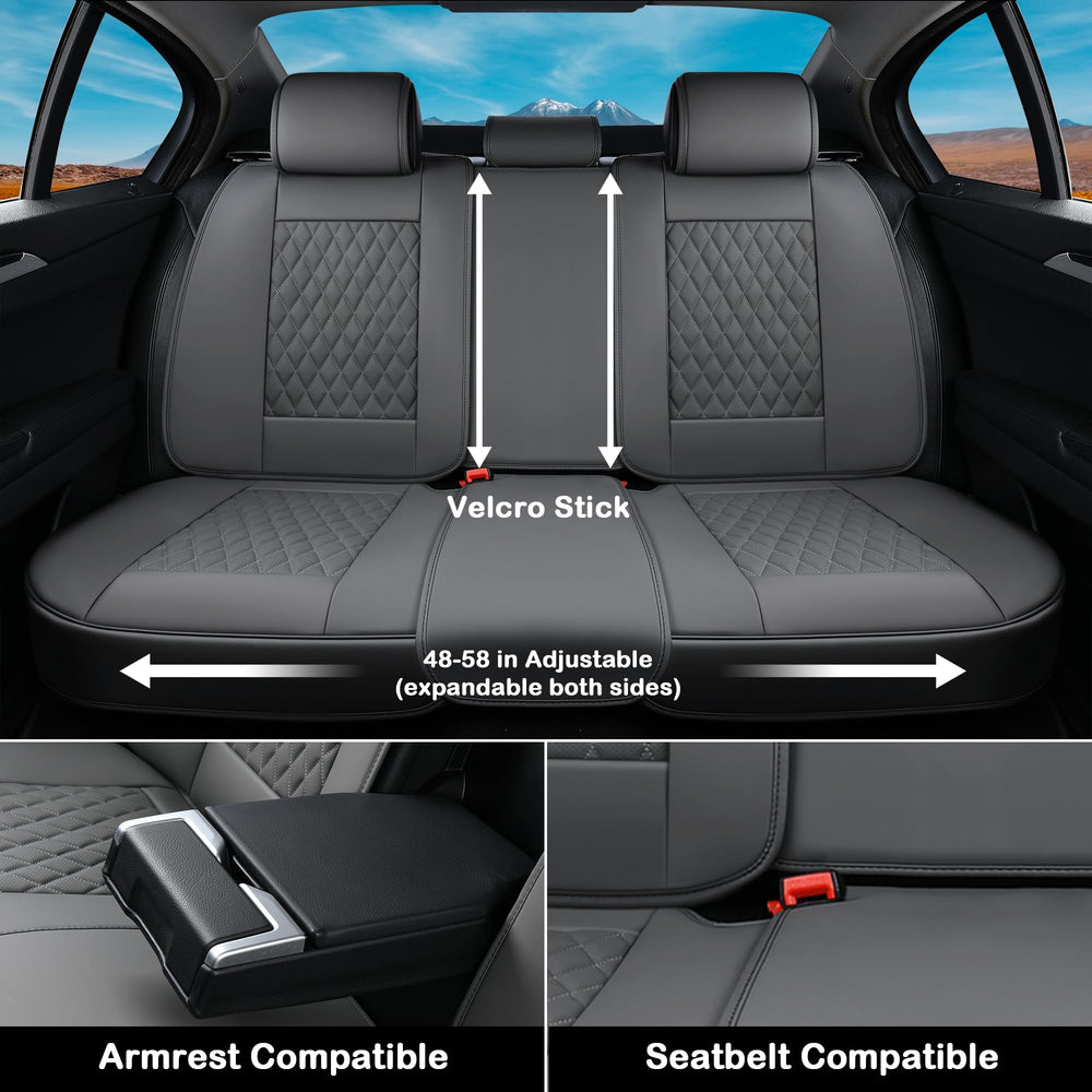 Waterproof label on Coverado seat cover highlighting spill protection