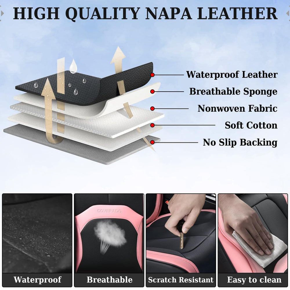 Coverado waterproof leather seat cover protecting from spills