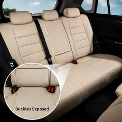 full set protects front and rear seats with armrest coverage in beige