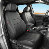 Coverdream Tacoma seat covers front seat close-up shows luxury leather-like texture and fit
