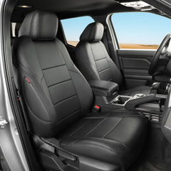 Coverdream Tacoma seat covers front seat close-up shows luxury leather-like texture and fit