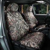 Coverexpert Tacoma Reed Camouflage seat cover close-up stitching highlights durability