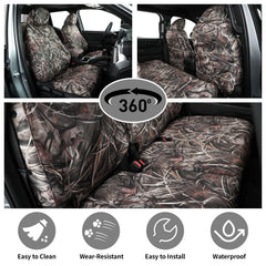 Coverexpert Tacoma Reed Camouflage seat cover blends with interior Reed Camouflage design