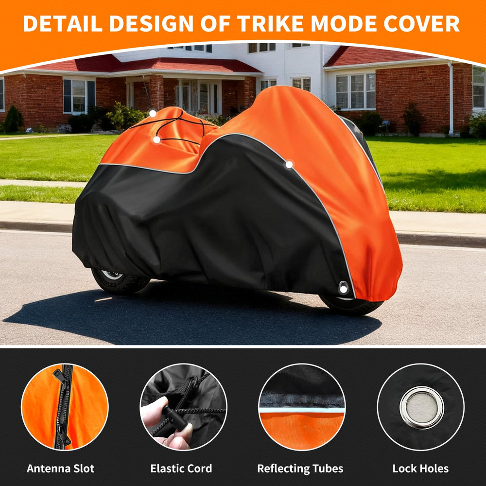 CovERVIN trike cover for Gold Wing three-wheelers keeps rain out with waterproof fabric.