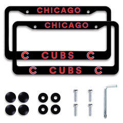 COVEUEWGLK matte black license frame front view, durable aluminum protection and sleek appearance.