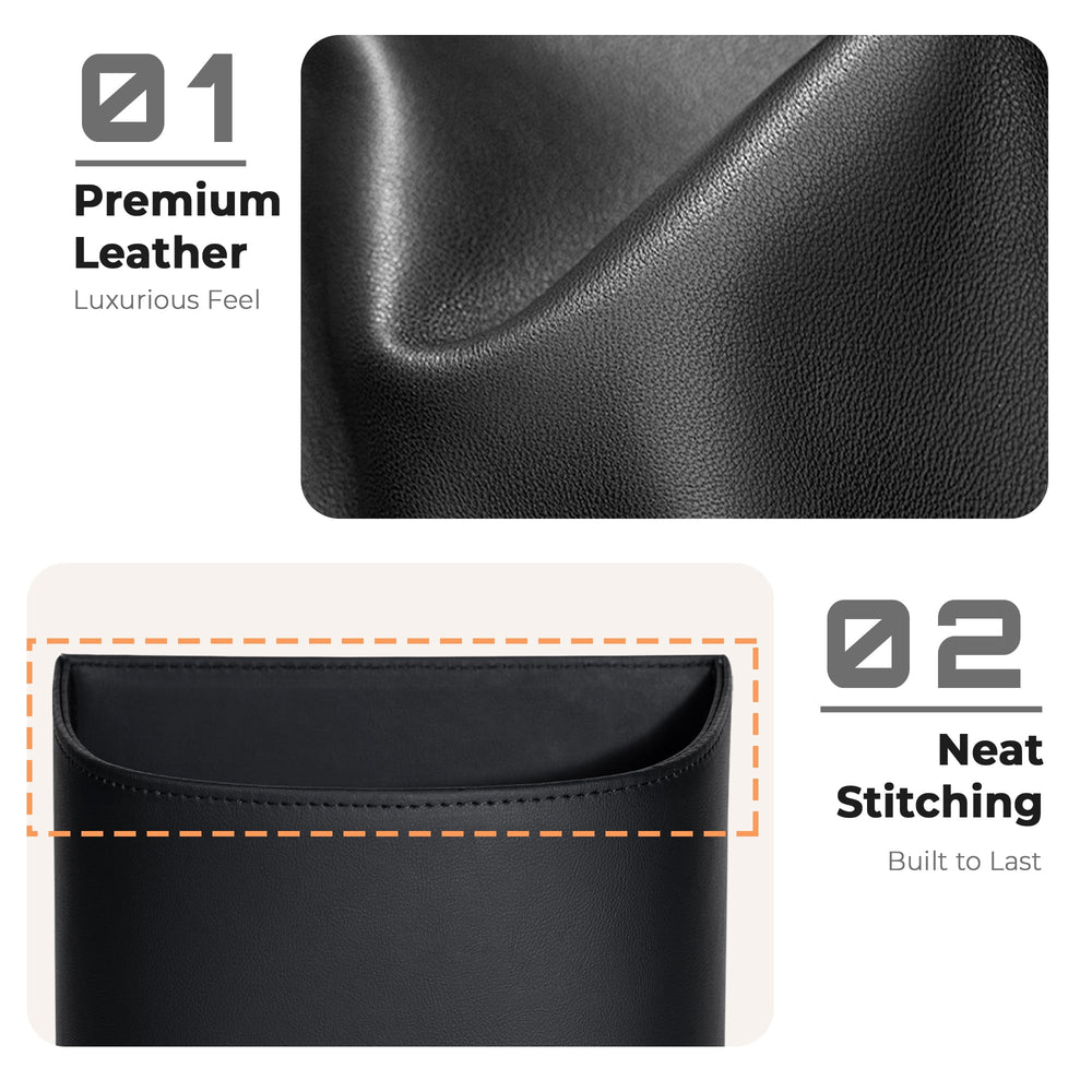 Close-up of COZILO leather texture showing premium material.
