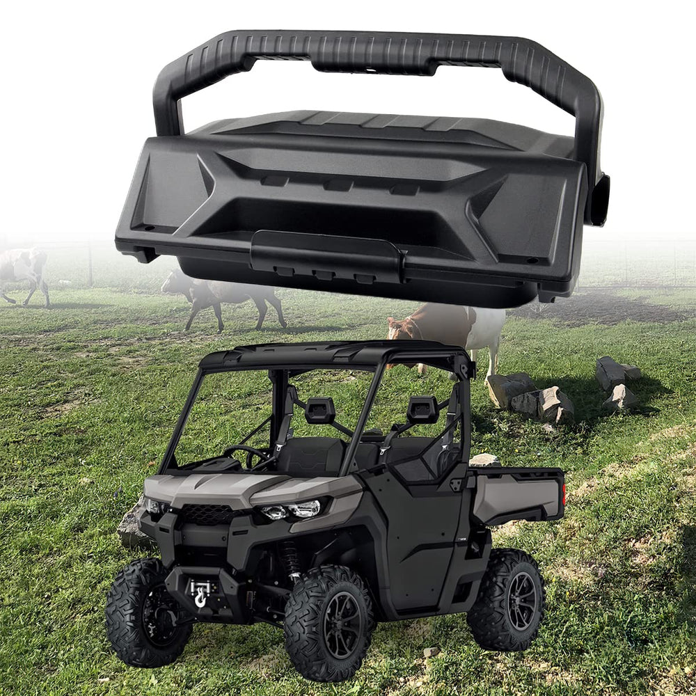 CPOWACE dash storage box front view on Can-Am Defender for quick access