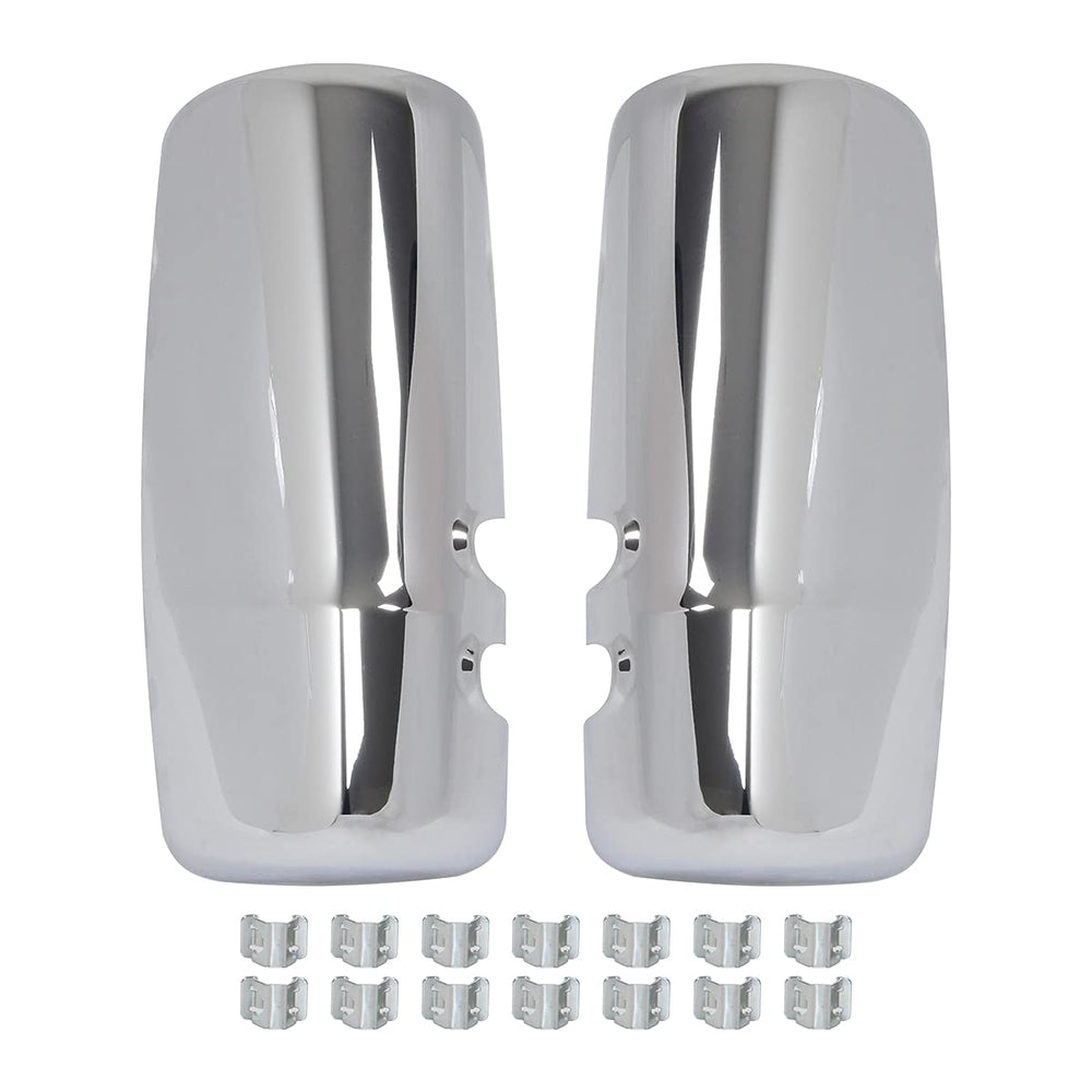 CPOWACE left driver-side chrome mirror cover for Kenworth T680/T880, with chrome finish.
