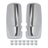 CPOWACE left driver-side chrome mirror cover for Kenworth T680/T880, with chrome finish.