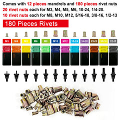CRAFTNIO Rivet Nut Tool Kit tool head enables tool-free quick changes.