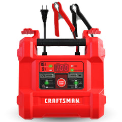 CRAFTSMAN CMXCESM162 front view battery charger with 4-in-1 capabilities for cars, motorcycles, boats