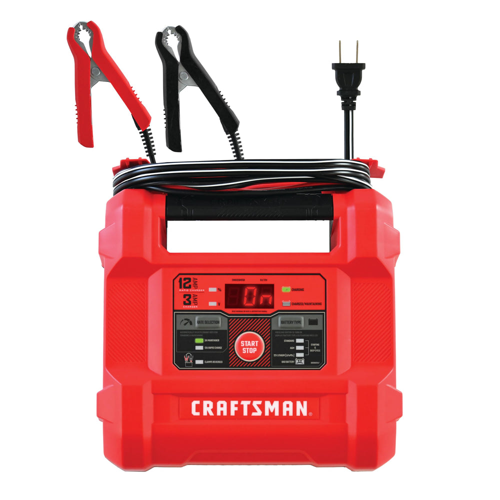 CRAFTSMAN CMXCESM258 front view shows 12A charging capability