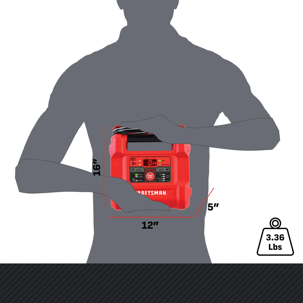 CRAFTSMAN CMXCESM258 in-garage use highlights 6V/12V compatibility