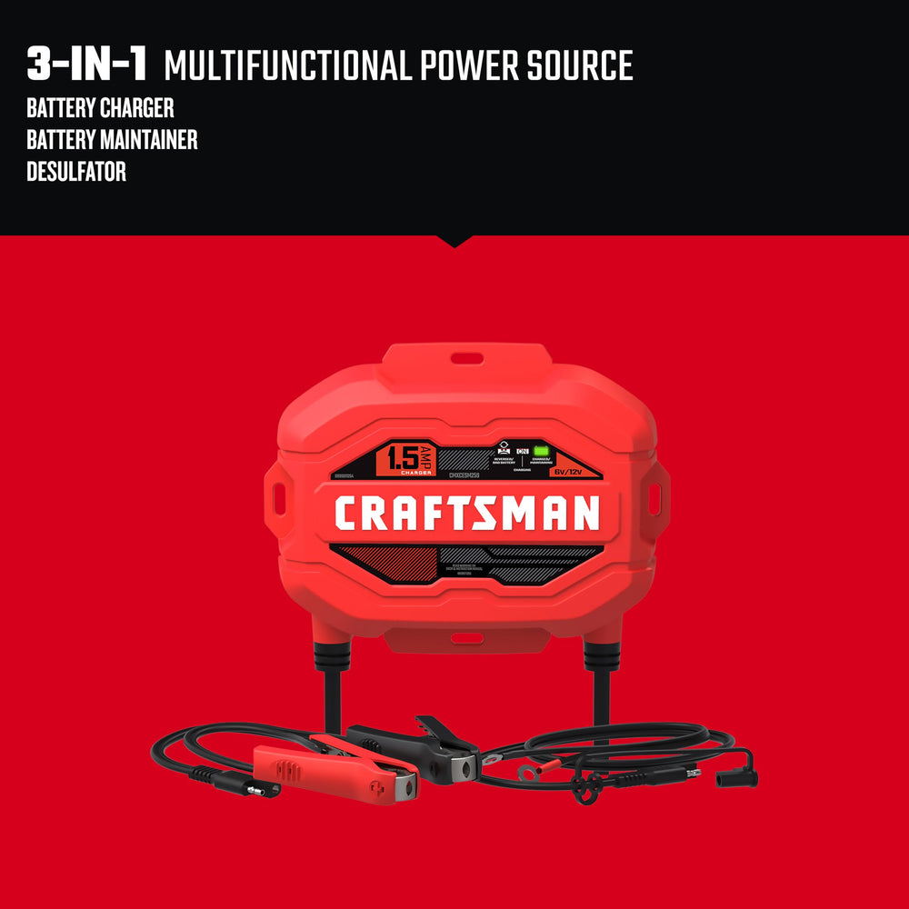 Craftsman CMXCESM259 back panel illustrating reverse polarity protection