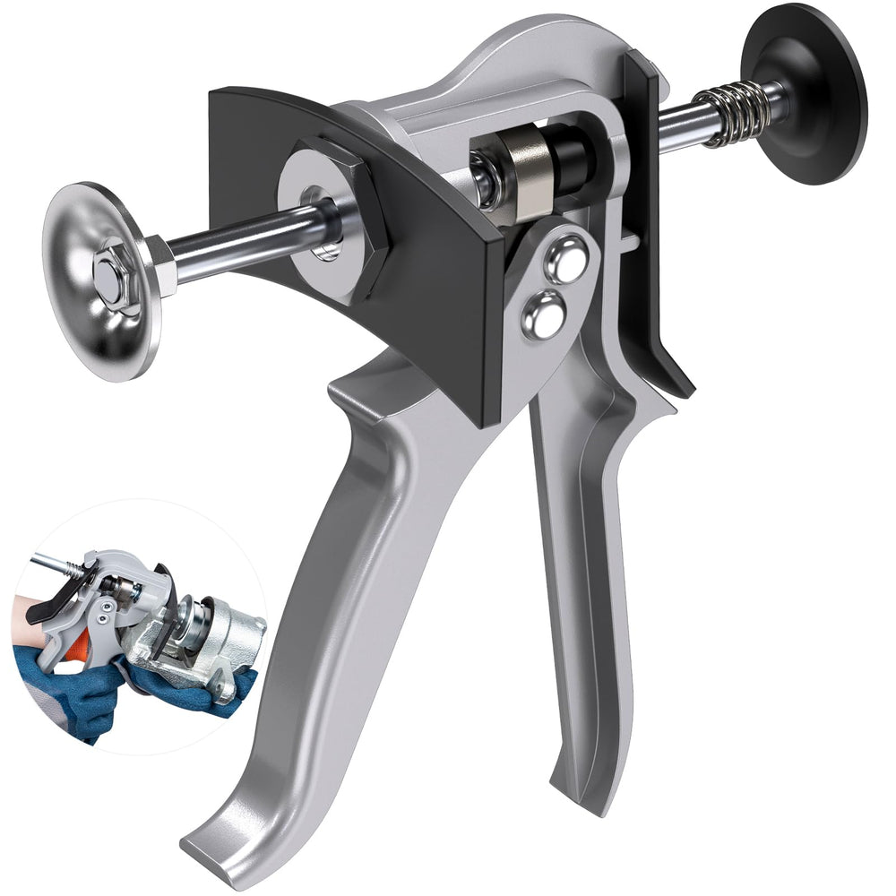 Craimil Speedy Brake Pad Spreader in piston-contact pose, enabling fast pad compression.