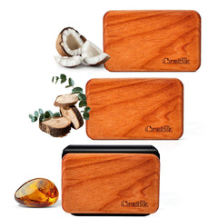 CRATIK teak wood car freshener close-up showing elegant design and long-lasting scent.
