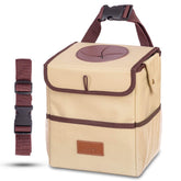 Creathing Car Trash Can Touring Edition shows full capacity with the odor-control lid.