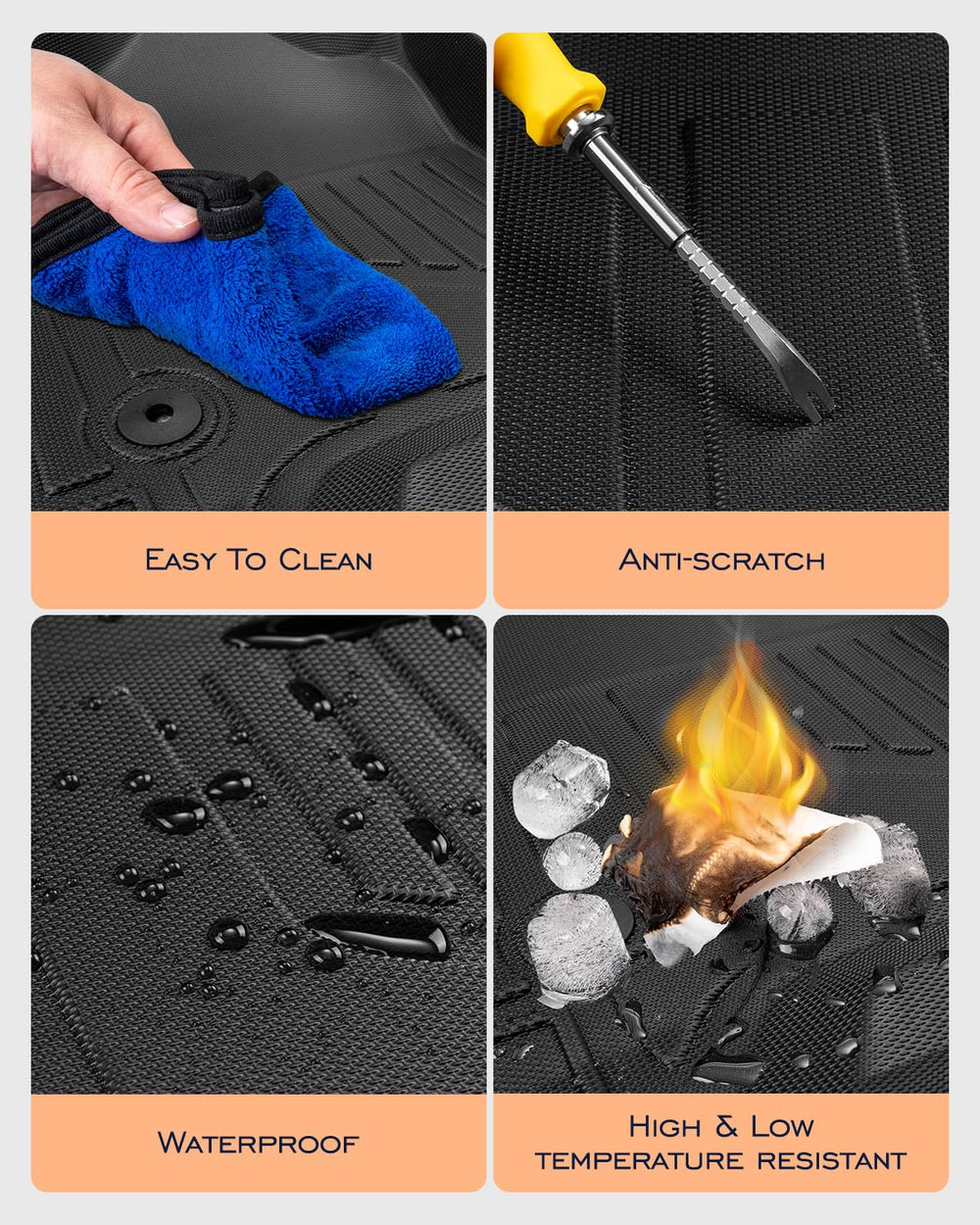 CreekT compatible mats for 2500HD/3500HD protect front cabin.