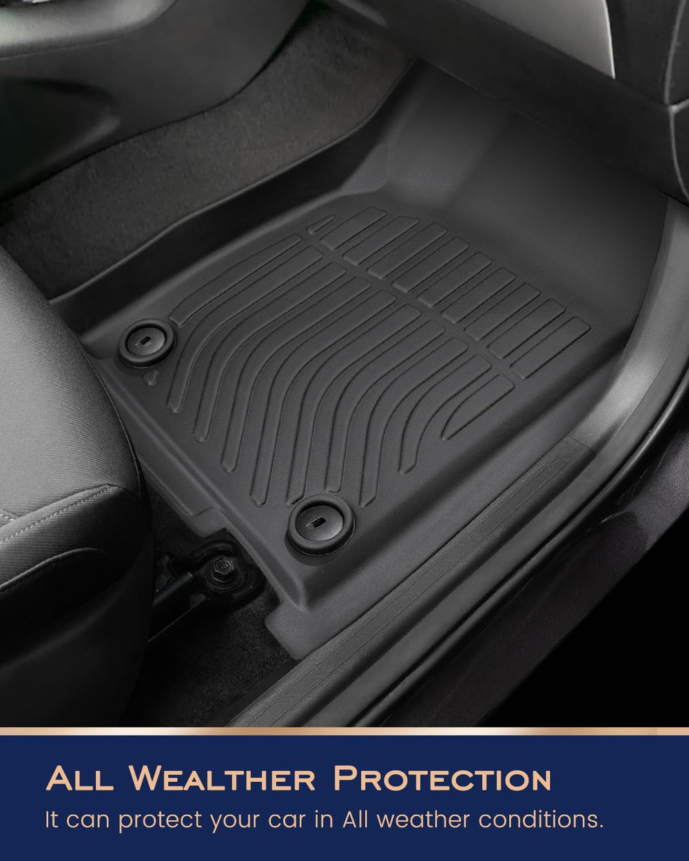 CreekT Jeep Grand Cherokee passenger-side floor mat with stain-resistant surface.