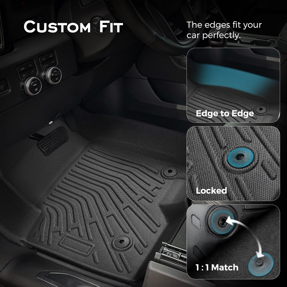 CreekT rear-under-seat-storage mat secures under-seat area against spills and dust.
