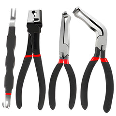 CRELYSTER 4-piece disconnect pliers in hand enabling quick automotive connector work