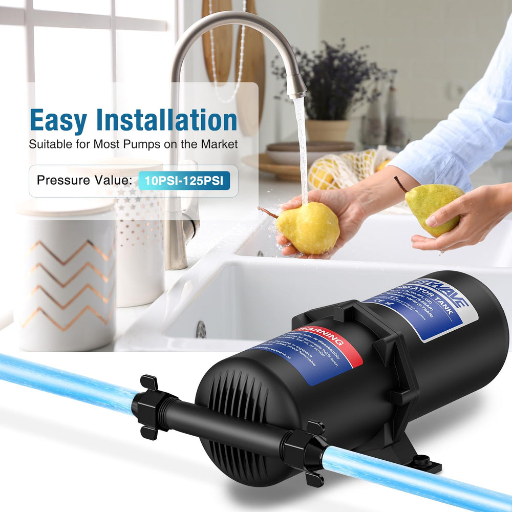 CRESTWAVE 1L accumulator tank compact dimensions fit tight spaces