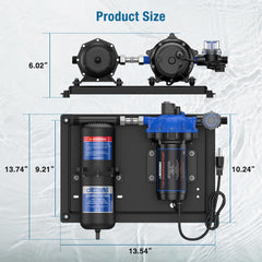 CrestWave setup on camper or yacht shows versatile water transfer