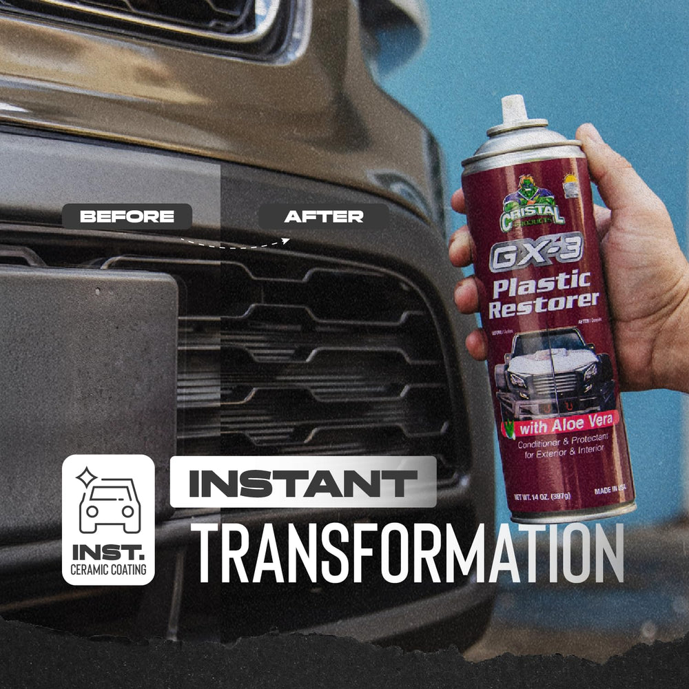 Cristal GX-3 vinyl cladding renewal protects exterior plastics with lasting durability.