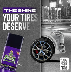 Cristal Products Untouchable Tire Shine Spray with easy spray nozzle for quick application.