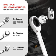 Crizendo socket set covers multiple sizes for versatile belt service