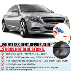 CroBlissful glue sticks applied to a dent on a soft panel area.