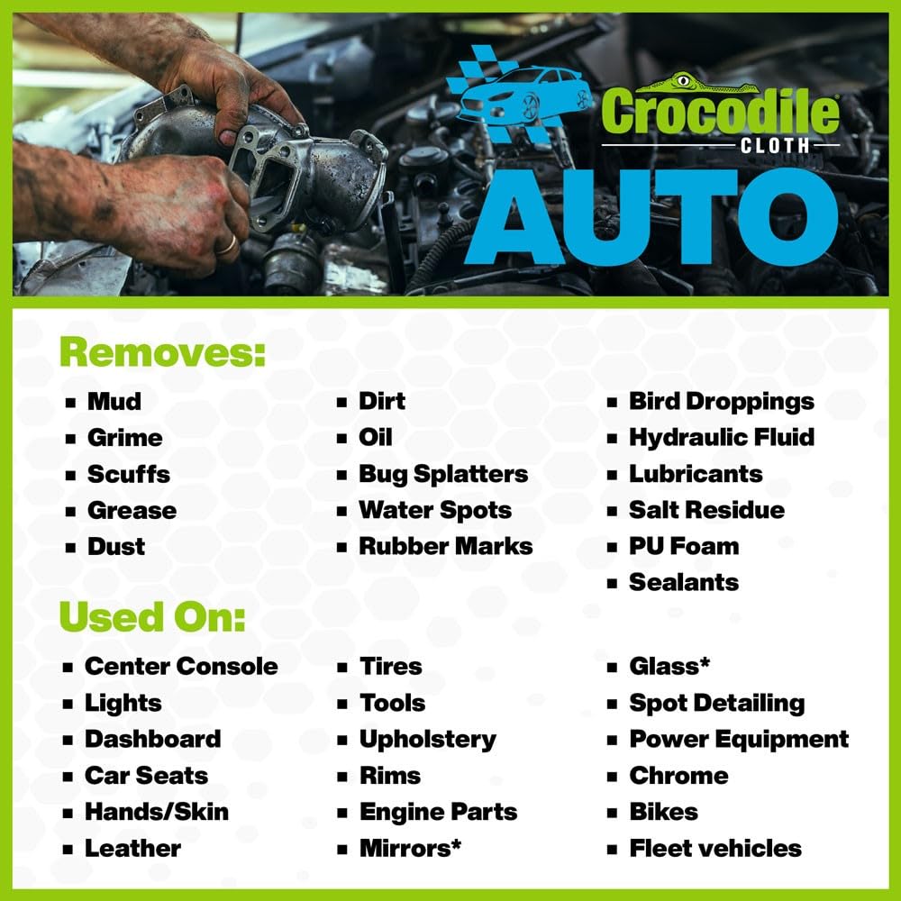 Crocodile Cloth Auto Cleaning Wipes used on tools and metal surfaces.