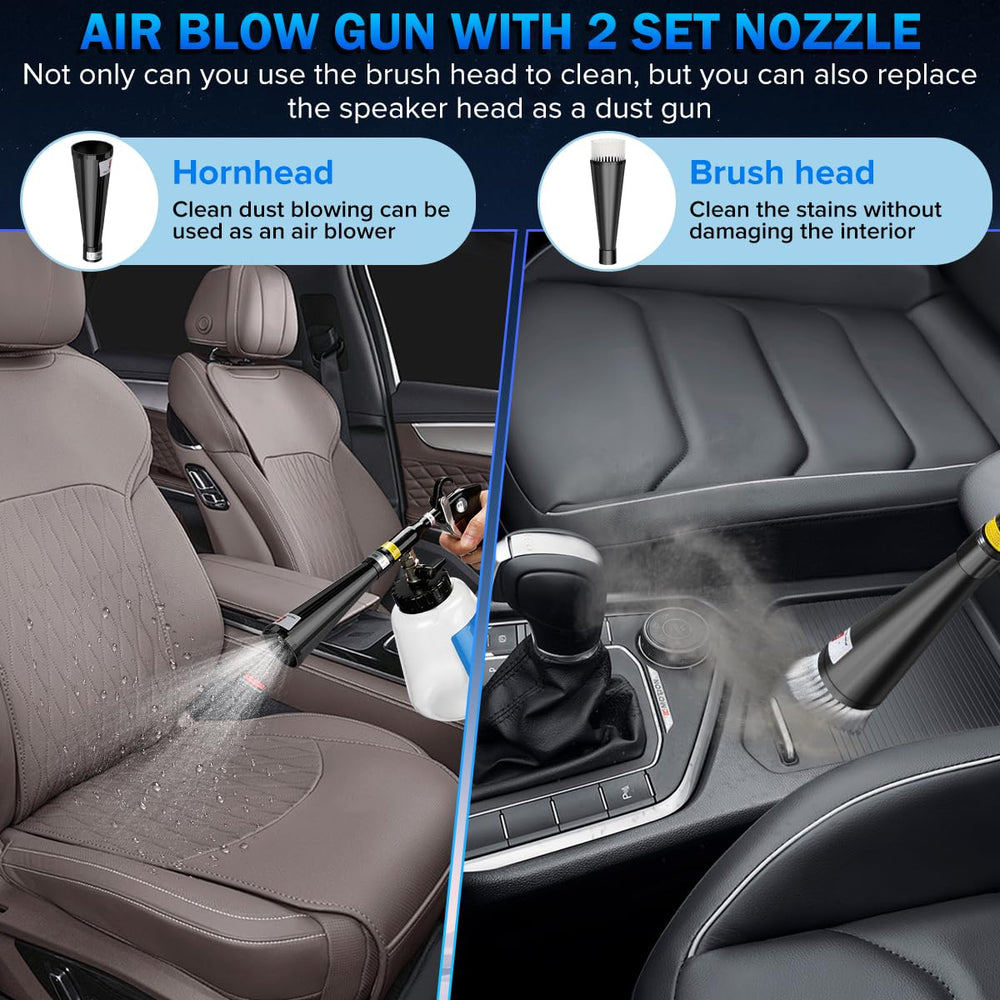 Cropyoyo car cleaning gun interior cleaning reaches tight spaces.