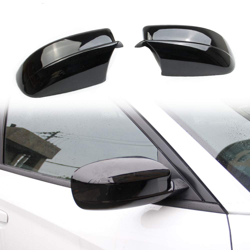 Crosselec Bright Black side mirror cover for Dodge Charger enhances exterior style and protection.