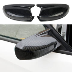 Crosselec Dodge Charger side-door mirror cover with horn-style pattern for sport look and scratch protection.