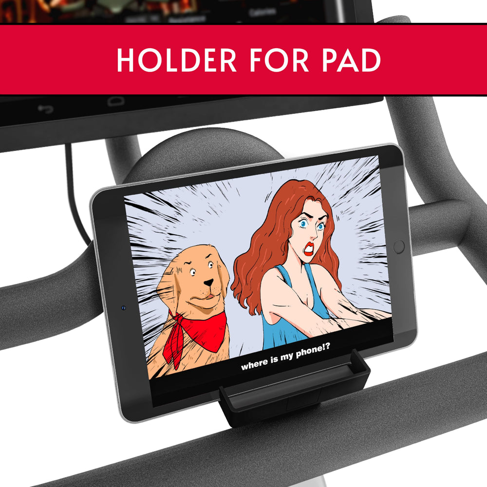 Precision-designed Crostice mount keeps device accessible without blocking the screen.
