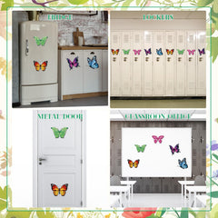 Crtiin butterfly magnets on porch decoration brighten outdoor metal surfaces.