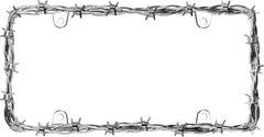 Cruiser Accessories Barbed Wire II frame chrome close-up highlighting bold, reflective finish.