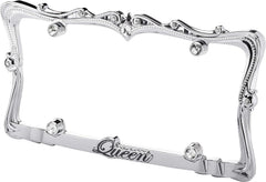 Cruiser Accessories Queen frame crystal-bling with nine glass crystals for subtle luxury.
