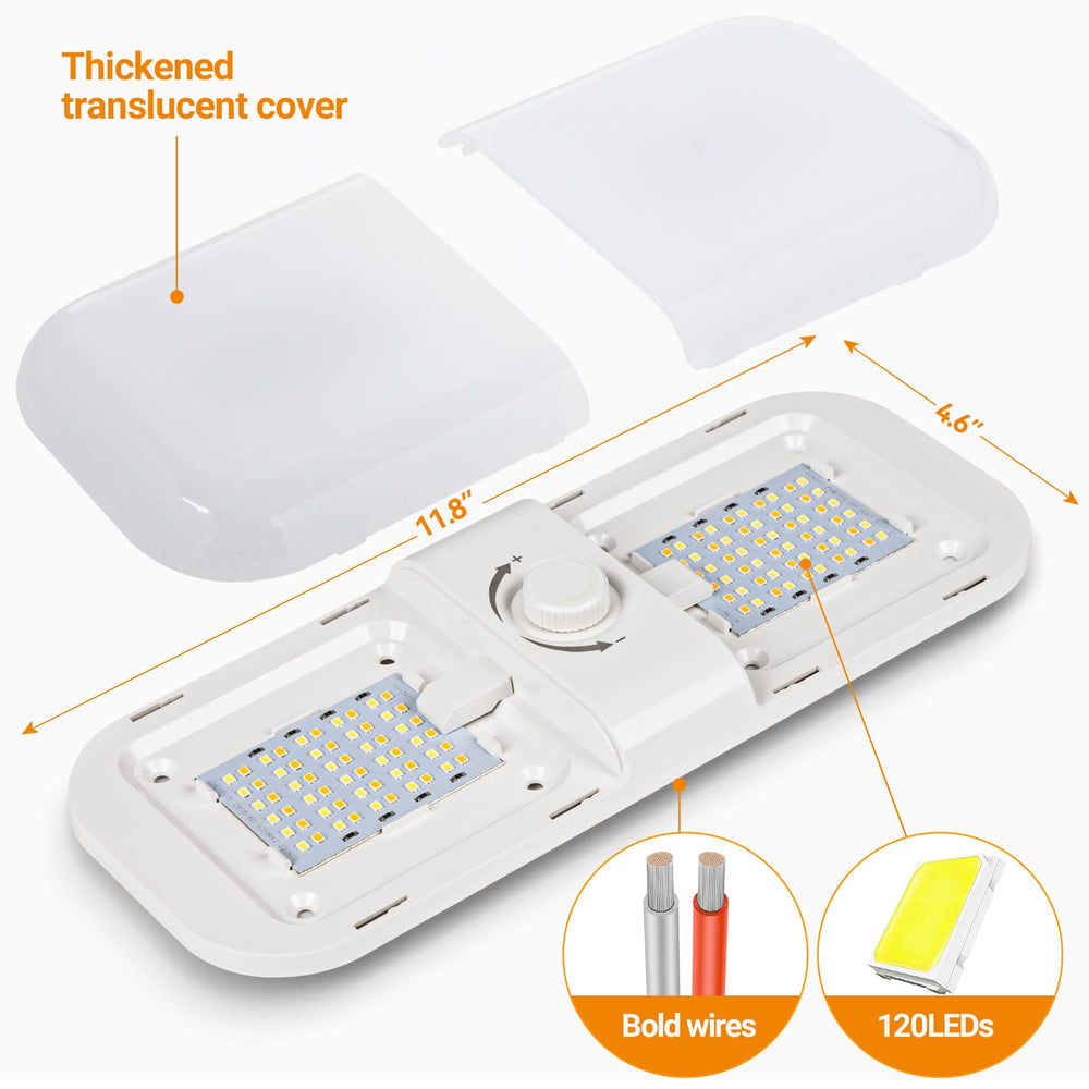 CT CAPETRONIX RV lights thick PVC diffuser softens glare and spreads light evenly.