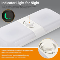 CT CAPETRONIX RV lights soft-diffuser creates even glow without glare.