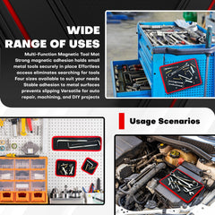 C&T workspace setup with magnetic mats supports auto repair organization.